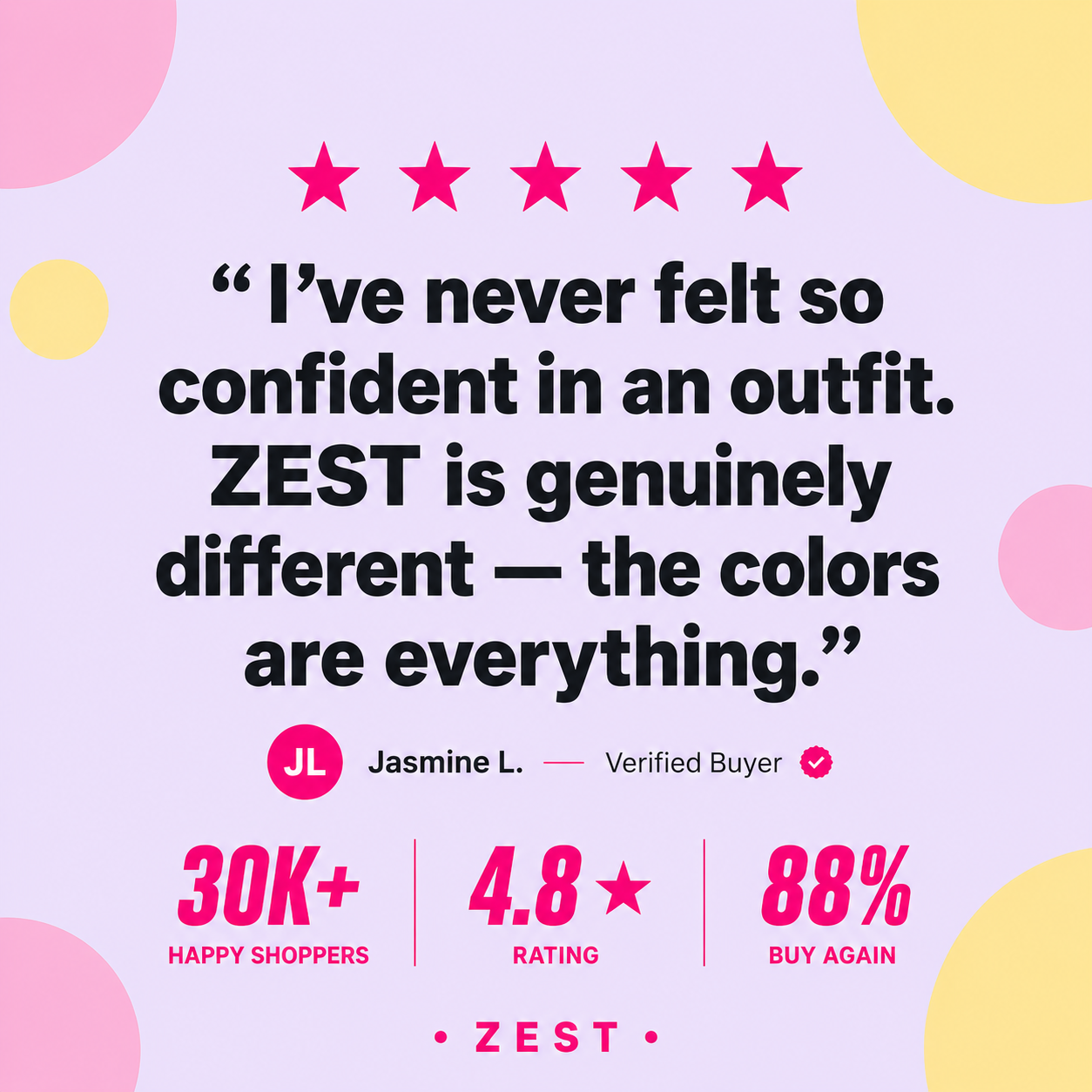 ZEST social proof ad